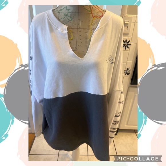 PINK Victoria's Secret Tops - Like New Pink Victoria’s Secret Crew V Neck Sweatshirt
